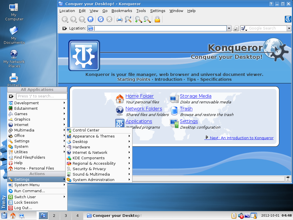 Screenshot of Trinity Desktop Environment.