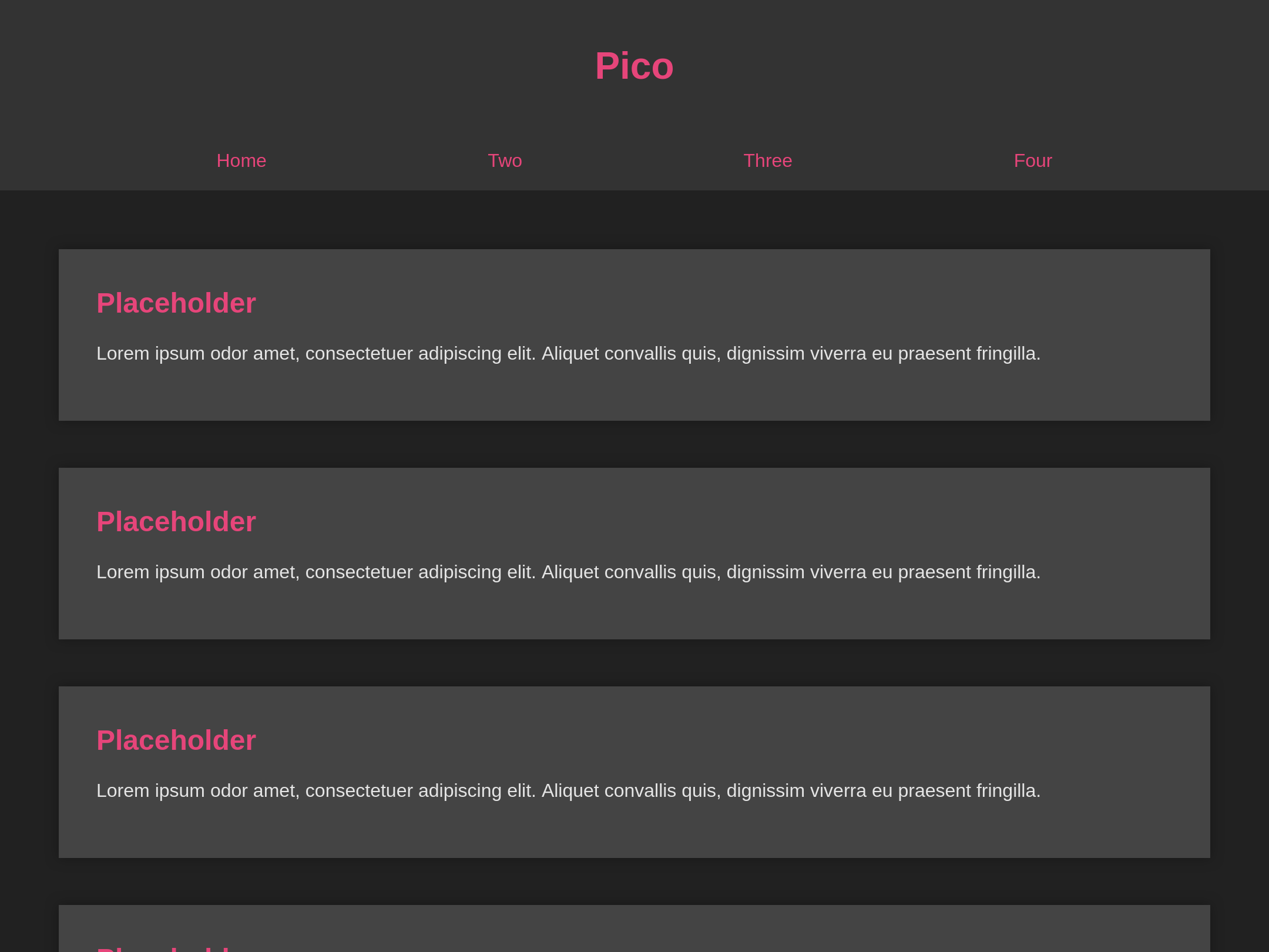 Screenshot of Pico in a desktop viewport.